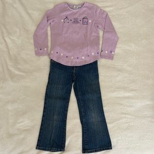Bundle Deal.  Purple top size 6x.  Levi 517 Flare blue jeans size 6.